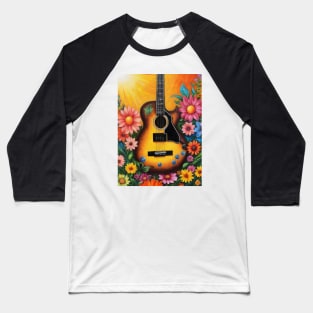 Hippie Rock Guitar by Free Spirits & Hippies Baseball T-Shirt